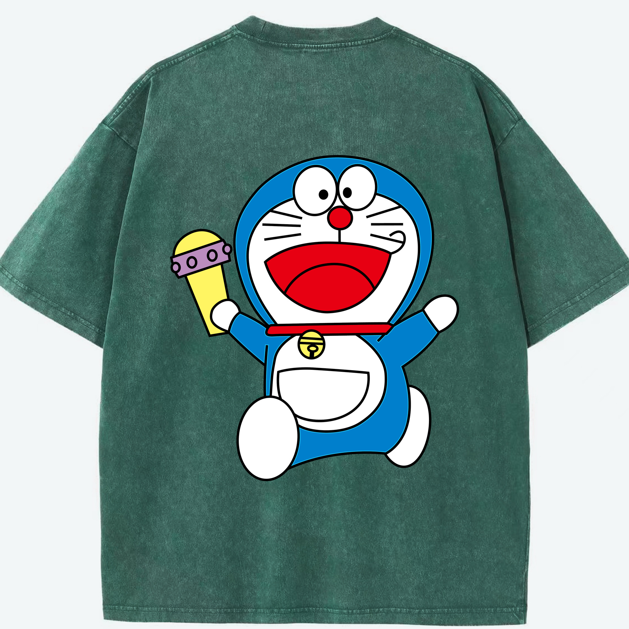 （画像用） ドラえもん Doraemon 綿100% ヴィンテージ風 半袖Tシャツ（背面プリント）